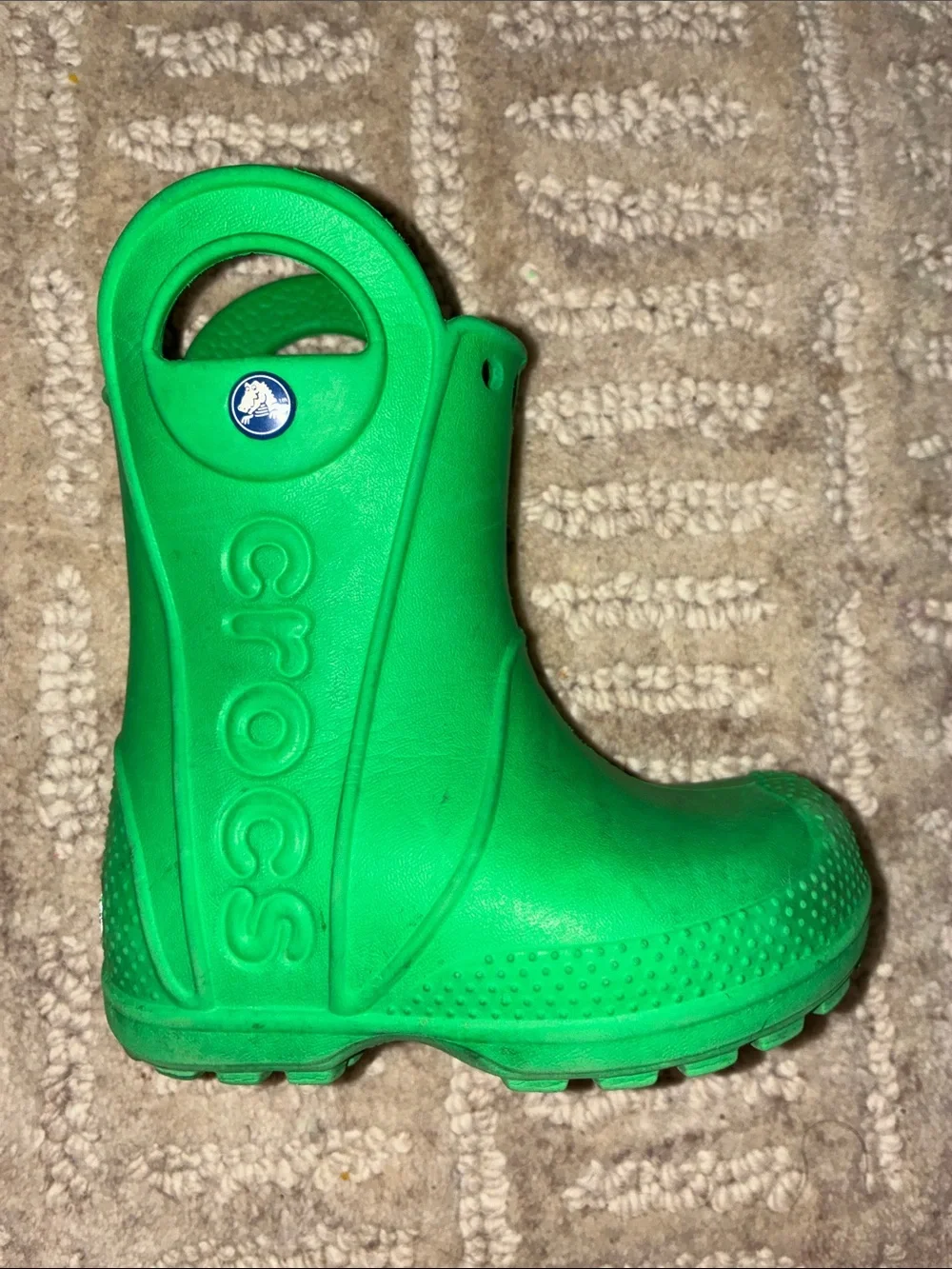 CROCS Kids Bright Green Pull-On Rain Boot